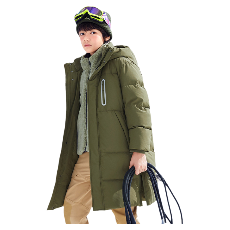 巴拉巴拉儿童羽绒服红色拜年服厚