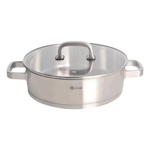 Deluxe德纳斯煎锅平底锅家用不粘锅加厚复底煎炒煮多用锅火锅28cm