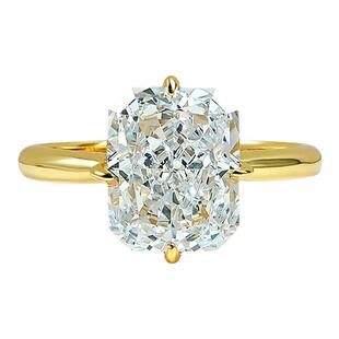 轻奢简约大气长方雷迪恩925银戒指镶嵌高碳钻日常钻戒小众百搭女