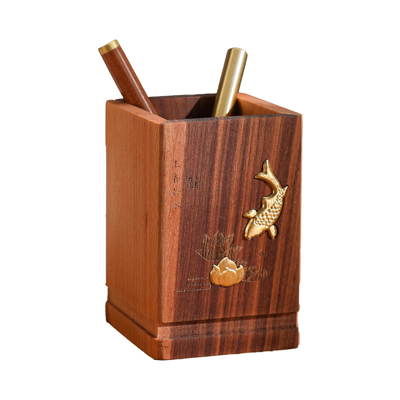 北美黑胡桃实木笔筒定制刻字