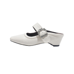 真皮~骄屿方头穆勒包头半拖鞋女外穿2026新款懒人法式包头凉拖鞋