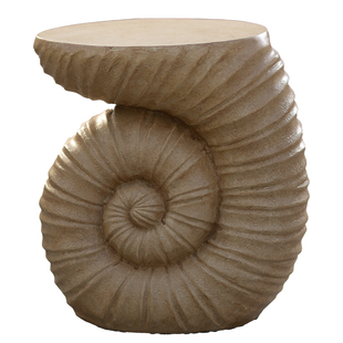 创意菊石镁泥小茶几氧化镁边几花几庭院阳台民宿风设计师艺术创意