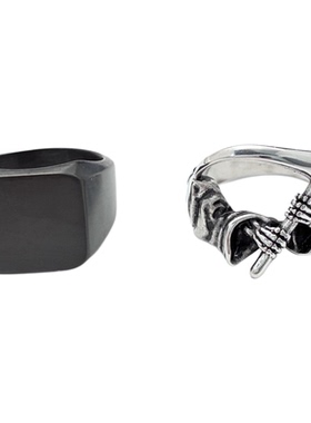 朋克戒指Syou骷髅简约钛钢指环