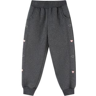 笛莎女童长裤棉裤秋冬装儿童女大童加绒加厚冬季休闲裤子卫裤迪莎