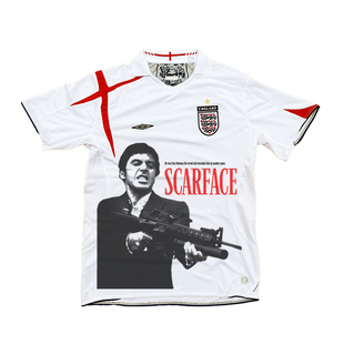 ScarFace英格兰球衣Remake人像印花T恤阿尔帕西诺足球服运动潮流