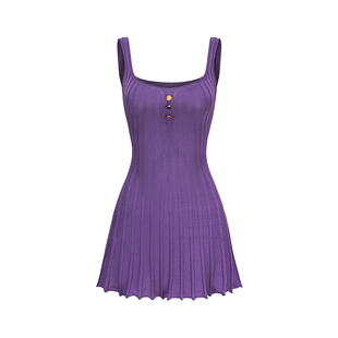 NanaJacqueline伞型连衣裙女新款针织高弹灵动翘摆短裙网球羽毛球