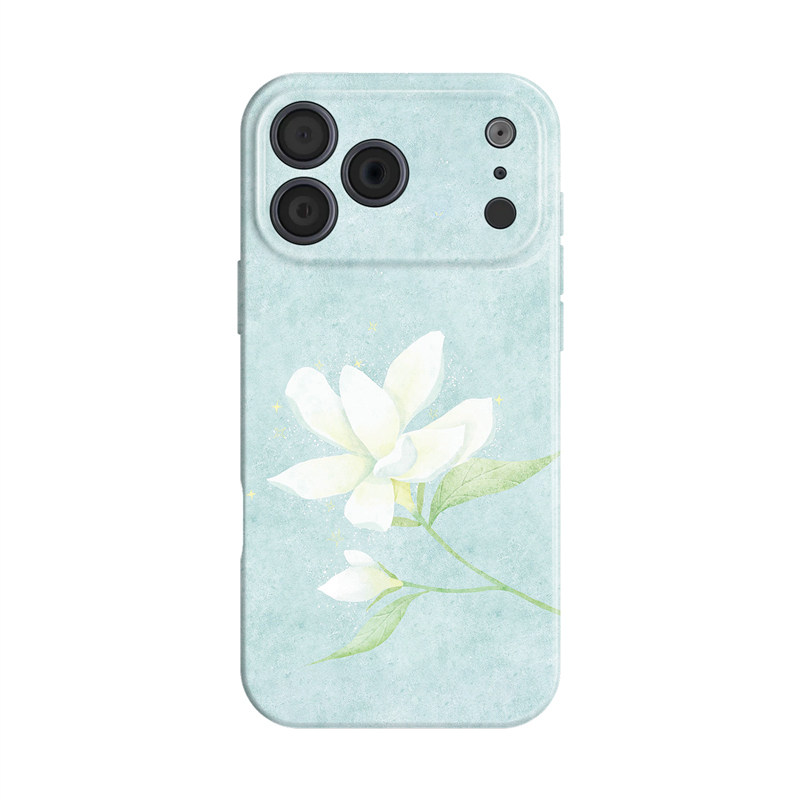 栀子花~清新简约ins适用iphone17promax手机壳苹果16华为nova14mate80小米15opporeno13水彩vivox200一加ace6