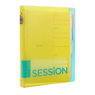 日本maruman满乐文session活页本A4彩色索引页科目分类扣环活页夹26孔B5可换替芯高颜值