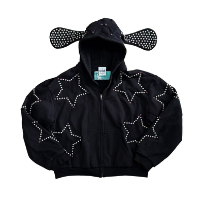 FOURFORTY METAL BUNNY HOODIE 凶狠兔兔 铆钉连帽卫衣 限量发售