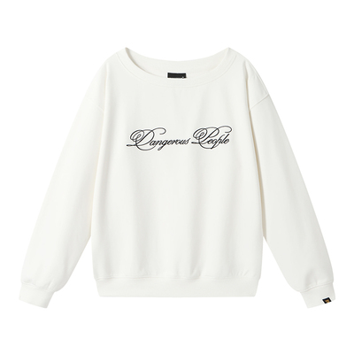 薛之谦dsp复古圆领字母刺绣卫衣