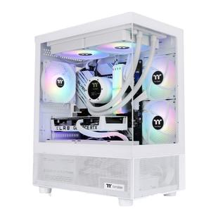 TT 钢影透S240 海景房mini电脑机箱台式主机m-atx白色240水冷侧透