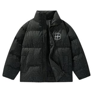 BIPOLAR【盛宇同款】四芒星黑色星空立领休闲拉链棉服冬季外套