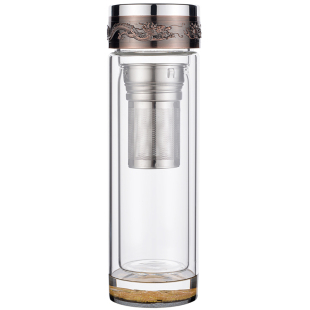 中国龙杯茶水分离泡茶杯隔热透明商务龍水杯子礼物夏定制刻印logo