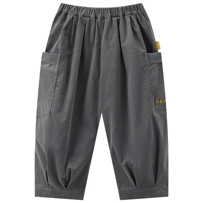 papa秋季男女童阔腿灯芯绒长裤