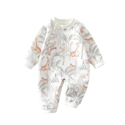 小聪熊婴儿衣服秋冬夹棉连体衣男