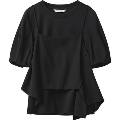 播商场同款两件套上衣女秋设计感不对称可露丽T恤上衣BDR3YD1770