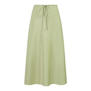 HeyDress缎面半身裙女春夏高腰垂感a字群斜裁高级感显瘦气质半裙