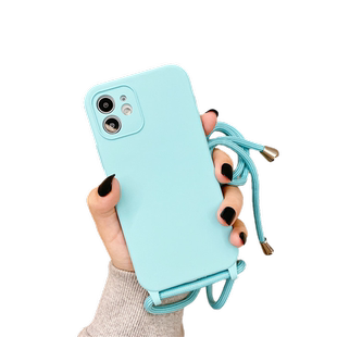 适用苹果17Pro高档液态硅胶iPhone16出差旅行斜跨15Plus手机壳13全包11保护套纯色12防丢侧背挂绳防摔硬壳