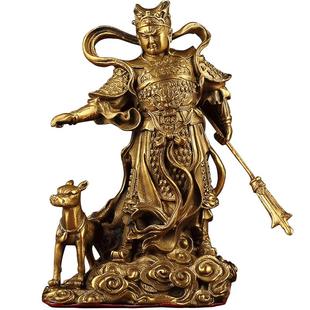 二郎神神像全铜二郎神杨戬摆件哮天犬二郎真君居家供奉客厅工艺品