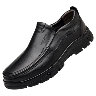 木林森男士头层牛皮皮鞋商务通勤鞋舒适透气软底百搭日常休闲男鞋