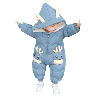 宝宝外出连体衣抱衣加厚保暖冬装