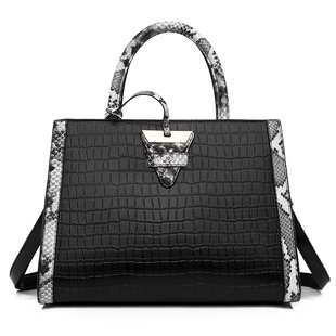 鳄鱼纹真皮女包2025新款斜挎潮流简约时尚百搭大气托特包手提单肩