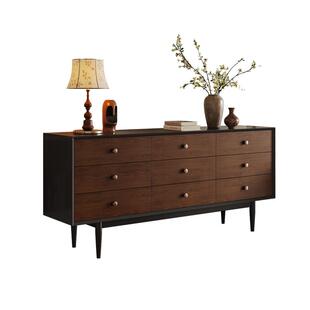 帕沙曼 实木餐边柜中古复古风客厅靠墙家用收纳九斗柜柜子储物柜