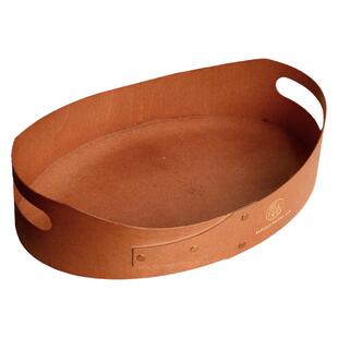 Refound 复古铆钉风格木质托盘桌面夏克盒木皮收纳带提手置物盘