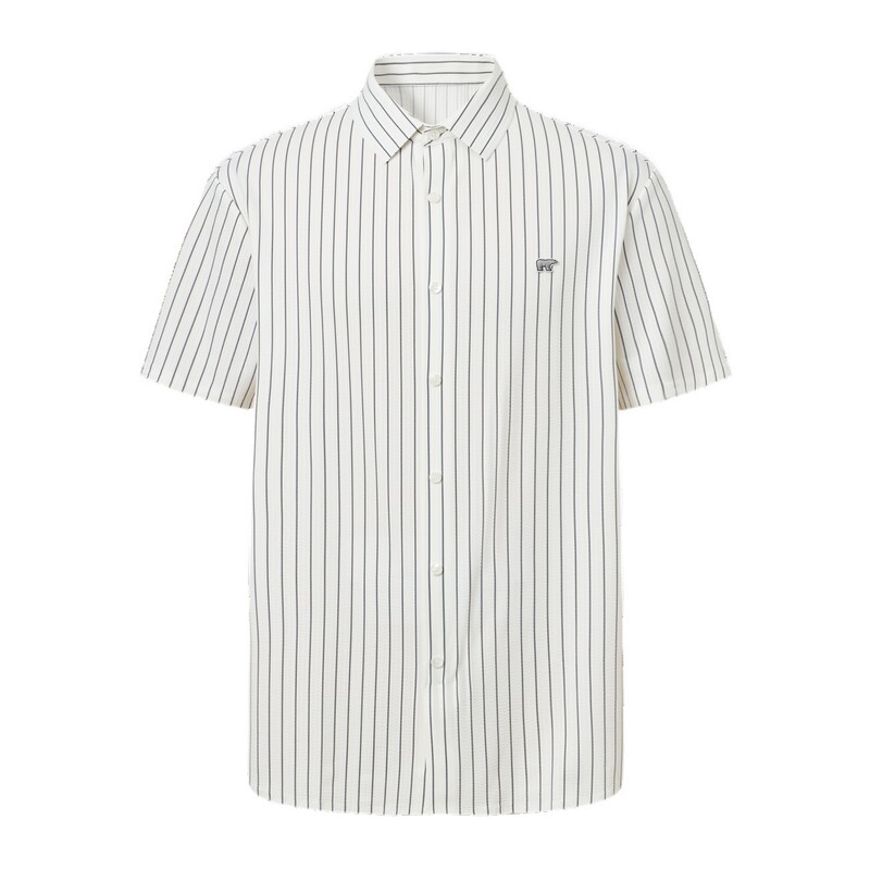 【夏季新品】GOLDEN BEAR/金熊 2026年男士条纹翻领休闲短袖衬衫