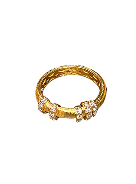 轻奢18K金色时来运转镶钻戒指