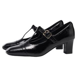 星期六方头玛丽珍鞋2025秋款时尚简约外勤浅口女单鞋SSD3111062