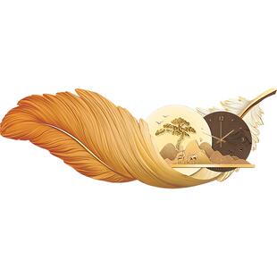 客厅装饰画2025新款沙发背景墙挂钟高端大气餐饭厅挂画卧室壁灯画