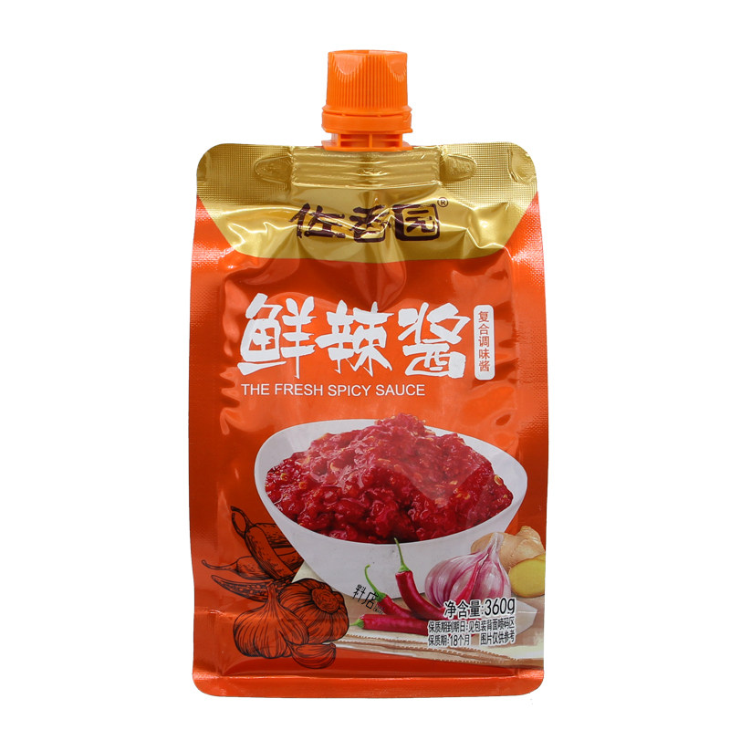 佐香园鲜辣酱360g家用炒菜点蘸拌饭辣椒酱拌面厨房调味酱东北大酱