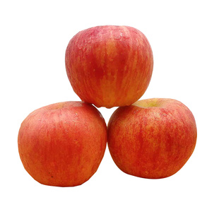 现摘现发 包邮 烟台新鲜红富士苹果 条纹全红 带皮吃 脆甜水果