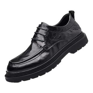 木林森男鞋2026年新款春季皮鞋男商务正装真皮新郎结婚鞋软底黑色