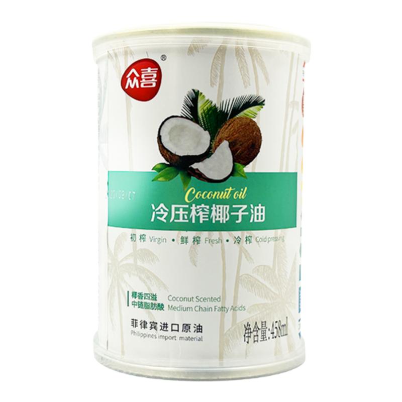 众喜压榨椰子油458ml食用油
