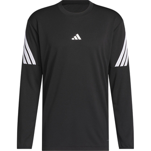 Adidas/阿迪达斯正品春秋男士透气篮球日常训练针织长袖T恤JZ9647