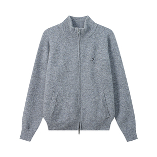江南先生NewJNXS双拉链立领针织开衫外套男女宽松毛衣春秋含羊毛