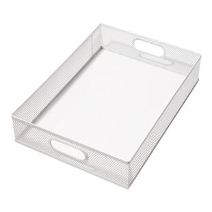 得力金属文件框桌面收纳盒办公室书架书立书本收纳架书本整理网状公文篮文件篮文件筐A4资料整理框办公用品