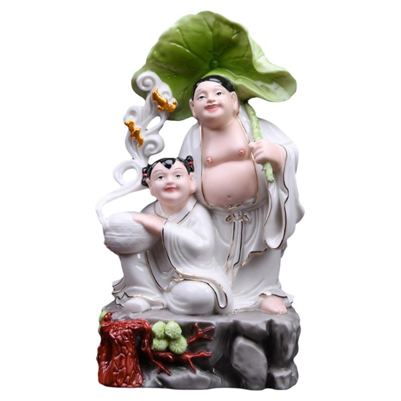 陶瓷和合摆件结婚礼品中式摆设