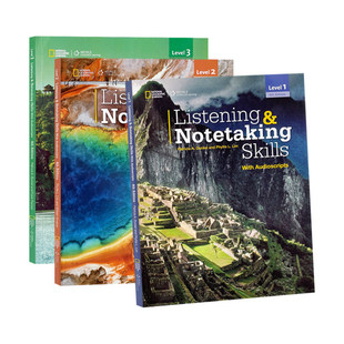 美国国家地理Listening Notetaking Skills 1 2 3级 第四版  青少年英语听力笔记技能技巧专项强化训练寒暑假短期教材英文原版进口