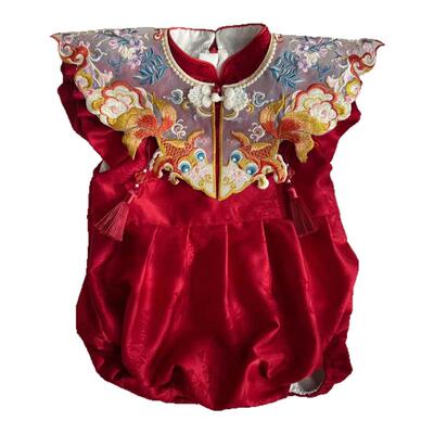 周岁女宝宝礼服夏季款抓周冠衣