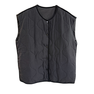 闭眼入！工厂外M单！含真丝俩面穿宽松圆领马甲女    MZ90755~JS