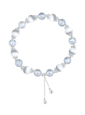 阿吉豆手链女猫眼石水晶手串