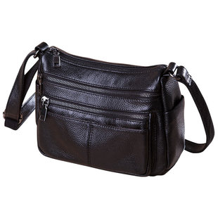 真皮多层包包女士2025新款软皮斜挎包大容量中年女包礼物送妈妈包