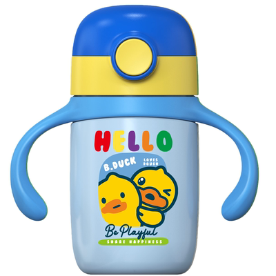 小黄鸭儿童不锈钢保温杯防漏双盖