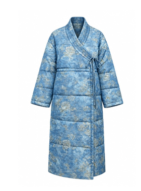 人丝提花长款双面两穿鹅绒服御寒