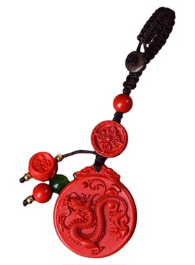 红砂龙腾龙牌吊坠项链车钥匙朱砂
