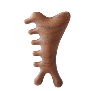 檀木四合一多功能按摩梳子头皮经络梳疏通神器眼部面部提拉刮痧板