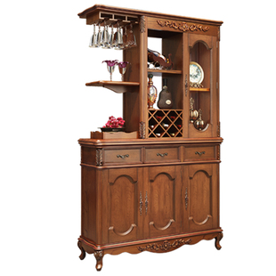 实木隔断柜客厅双面丨欧式带屏风酒柜中式美式玄关柜一体间厅柜